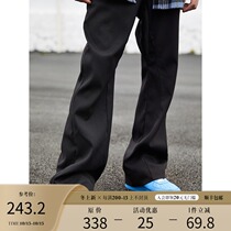 BONELESS 21SS suit fabric Horn long trousers heavy solid color casual vibe wind pants men