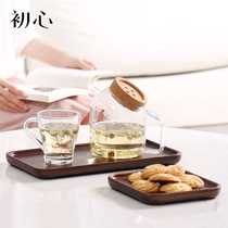 First heart walnut plate Nordic light luxury style creative rectangular snacks snack plate dish set household tray