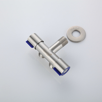 304 stainless steel in-two-out double control washing machine toilet double head 4 sub-triangular valve lengthened tap three-way valve