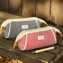  Large-capacity pen bag Multi-function female ins simple canvas stationery bag Cute junior high school students Korean version of the net red primary school students male Japanese creative Korean small fresh retro style literary girl heart pen box