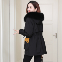 zqqz Parker coat women long 2021 new fox fur collar Rex rabbit hair liner fur coat 721
