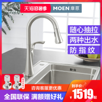 Moen Morne kitchen pull-out cold and hot tap anti-splash water washout basin kitchen tap 9124 9124SRS