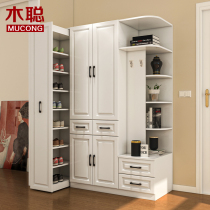 Wood Satoshi Brief Modern Multifunction Shoe Cabinet Clothing Hood Cabinet Entrance Door Xuan Guan Cabinet Ostyle Cabinet Storage Containing Hanging Wardrobe