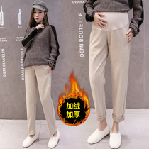 Pregnant women pants autumn wear trousers fashion casual sports leggings winter padded velvet autumn winter clothes