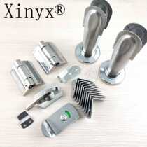 Public toilet bathroom partition accessories Hardware Minglun 2 sets with handle indicator lock hinge support foot