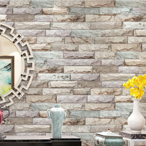 Retro brick marble antique brick wallpaper 3D three-dimensional brick bar barber shop cultural fossil wallpaper