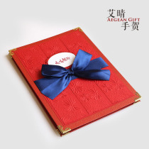 Ai Qing hand He advanced manual custom sign-in this signature book gift thin commemorative photo album Hand account red extension