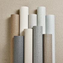 Modern simple plain Japanese linen pattern wallpaper Living room bedroom Nordic solid color wallpaper TV background wall