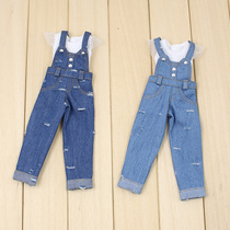 DBS Blythe small cloth doll clothes ob24T shirt braces jeans suit az Lijia Little Buva clothes