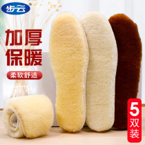 Warm insole women plus velvet men sweat-absorbing deodorant thickening cold-proof wool plush cotton insole super soft long-standing winter