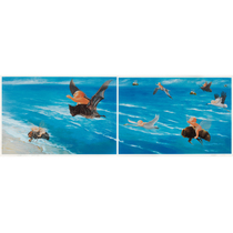 High - end collection Fang Lijun 2007 Autumn with signature modern living room bedroom decoration collection hanging painting