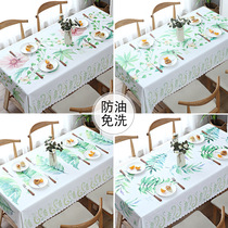 PVC Now Printed Nordic Plaid Style Hotel Conference Room Table Cloth Anti Oil Waterproof Table Cloth