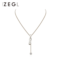ZENGLIU autumn and winter sweater chain long simple skateboard necklace female 2021 new niche pendant choker