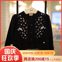 Direct Mail ETTOI Korea Pegasus Childrens Wear 2021 Autumn Black Western Knitted Cardigan 521481