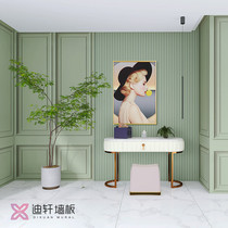 3d European-style gypsum line clapboard bedroom beauty salon wall waterproof gusset green imitation grille bamboo wood fiberboard