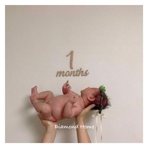 Ins style wooden warm birthday card party decoration wall forest commemorative wall stickers alphanumeric wood chip decoration