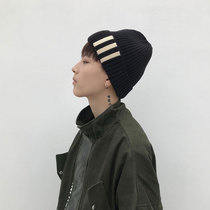 Hat mens tide winter three pole cap mens Korean knitted hat mens wool hat winter warm cold hat