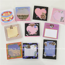South Korea dark pink soil cool ins Wind teddy bear cute English dialog box small book note paper
