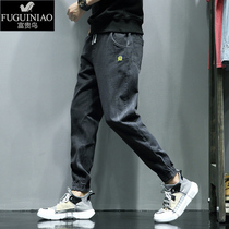 Fugui Bird Mens Jeans 2021 Spring Autumn Season New Big Code Loose Casual Tight Leg Shrink Leggings Kharen Pants Long Pants