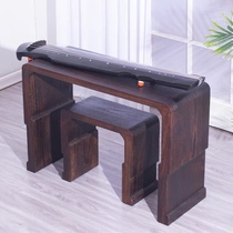 Burning Tung Wood Guqin Table Calligraphy Table Country School Table Resonance Guqin Table Stool Solid Wood Organ table Bench Tea Art Table Stool Short