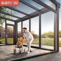 Xinhaoxuan Door Window Comfortable Time Sunshine Room Aluminum Plate Sky Window Steeled Glass Customized Villa