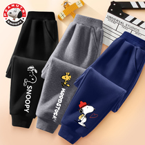 Snoopy Boy Pants Spring and Autumn Boy Grous Boy Grous Boy Trousers Boy Tide Kids Griff Outside Wear Spring