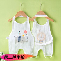 Baby pure cotton cotton cloth with legs belly button newborn baby male and female baby Summer thin and anti-cold tummy protect belly