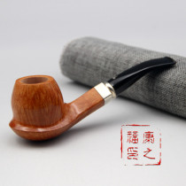 Italian Duck Lanatra Heather Pipe 2016 Limited edition 56 Glossy double silver ring curved 58E