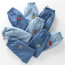 Boys and girls jeans 2021 new spring and summer baby Korean version of foreign style thin anti mosquito trousers