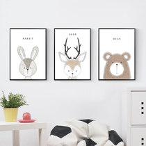 Mona Lisa Cross embroidered line embroidered new cute animal triptych minimalist modern living room small European-style bedroom