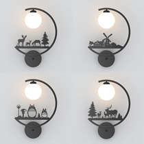  Wall lamp Bedroom bedside lamp Modern simple creative personality warm romantic room Childrens room Nordic living room wall lamp
