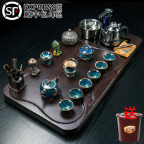 Ebony solid wood tea tray set tea set Kung Fu tea cup Tea sea tea table automatic kettle All-in-one household