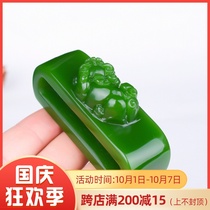 Xinjiang Hotan Jasper mens waist with waist hanging transport evil evil fortune belt buckle natural jade leather belt buckle