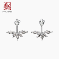 The old silversmith 925 silver to the male flower ear nail fashion can be disassembled imitation zircons damp and sweet and cute female sun flower silver ear nail