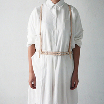 MISKSOLA handmade retro skirt pants braces clothing accessories belt chain hanging pants with 100 hitch genuine leather briefs