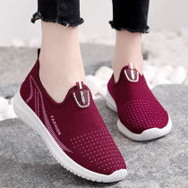 Old Beijing cloth shoes mens spring and autumn single shoes mens flat casual soft bottom hiking shoes non-slip breathable one pedal father shoes