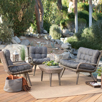 Outdoor sofa rattan chair coffee table three-piece set balcony courtyard terrace Leisure Garden sofa living room rattan furniture