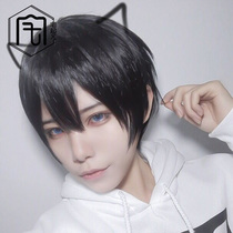 Boy wig lifelike handsome Korean version of mens wig fluffy face face repair student wig short hair Qi banghai wig