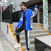 Fitness suit set Quick-drying 2019 autumn and winter net red loose large size trendy women gym yoga suit sports suit