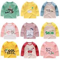 Autumn 2021 Childrens t-shirt long sleeve cotton infant cartoon single piece autumn coat Men and women childrens baby base shirt autumn