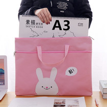 Enlarge number A3 Handheld double layer zipped file bag folder drawing board sketchbook sketching fine art supplies cashier bag