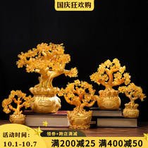 Citrine hair tree wine cabinet decorations new Chinese home living room cash cow crafts decoration