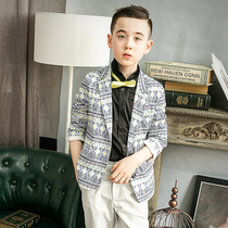 CUHK childrens boy host small dress summer piano performance suit casual handsome British Summer Boy