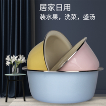 Extra thick enamel colored enamel basin multi-purpose basin deepening basin washing basin mixing basin soup basin and basin household porcelain basin