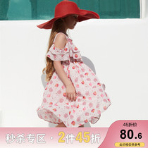 Love Faber girl dress 2021 summer dress new childrens skirt little girl princess dress gem chiffon dress