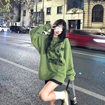 Conspiculy American weight lbs retro necropolis coat large dress round collar medium length plus velvety coat woman loose thick coat winter