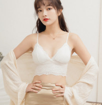  Net red burst bandeau underwear female lace beauty back camisole small chest French bra without steel rim thin chest wrap