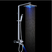YJB all copper bath nozzle led shower lamp light suit set new home simple hot and cold faucet mixing valve shower