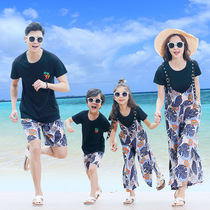 Parent-Child outfit a family of three summer mother and daughter mother and child dress foreign style four 2021 New Tide different beach wear