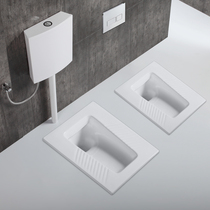 Wall-type hidden water tank squatting toilet set ceramic toilet front water retaining embedded squatting toilet